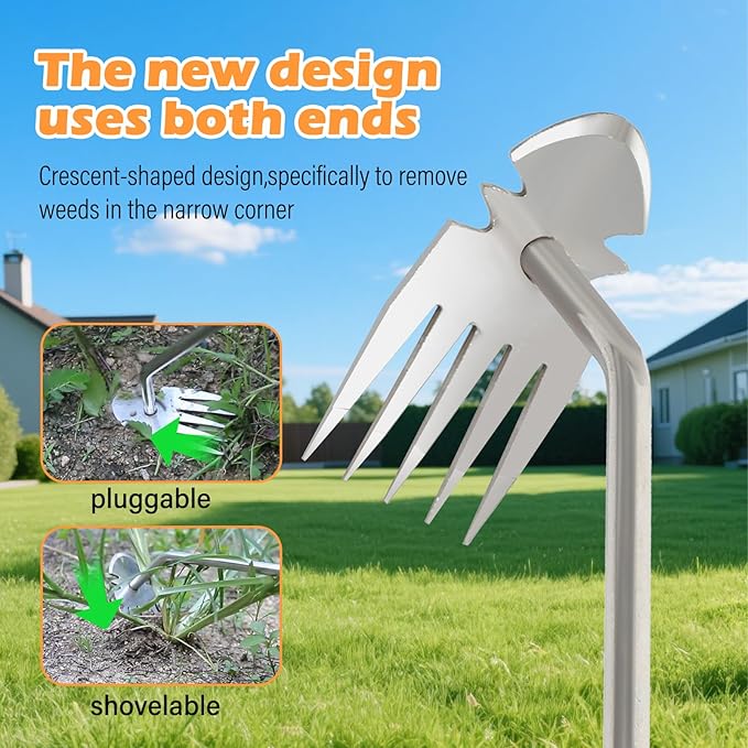 Weed Remover Tool,New Durable Garden Weed Tool,Gardening Weeding Tools,Portable Garden Weeding Tool for Vegetable Gardening Backyard Farm Planting & Weeding (Rubber Handle)
