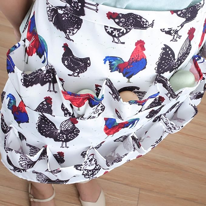 Multiple Pockets Eggs Picking Collecting Gathering Holding Apron Shatterproof Skirt for Collecting Chicken Duck Goose Quail Eggs Farmhouse Kitchen Parent Child Activities (2 S)