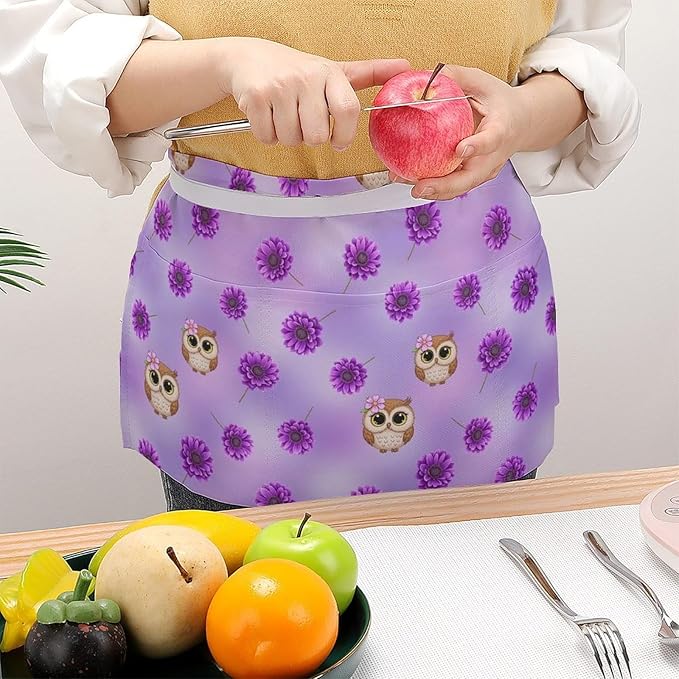 Short 3 Pockets Waist Waiter Waitress Half Apron Waterproof Chef Aprons
