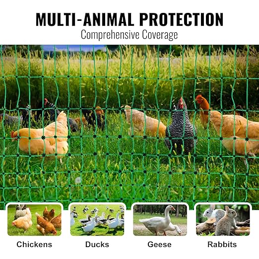 Happybuy Electric Fence Netting, 48" H x 168' L, PE Fencing Kit with Posts & Double-Spiked Stakes for Poultry, Portable Mesh for Backyards, Farms, and Ranches