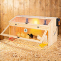 Large Drawers Brooder Box for Chicks, 32”L X 18”W X 16”H Chicken Nesting Box with Heat Lamp, Thermostat, Pet Diaper, Feeder, Waterer for Quails, Bunnies, Hamsters, Lizards