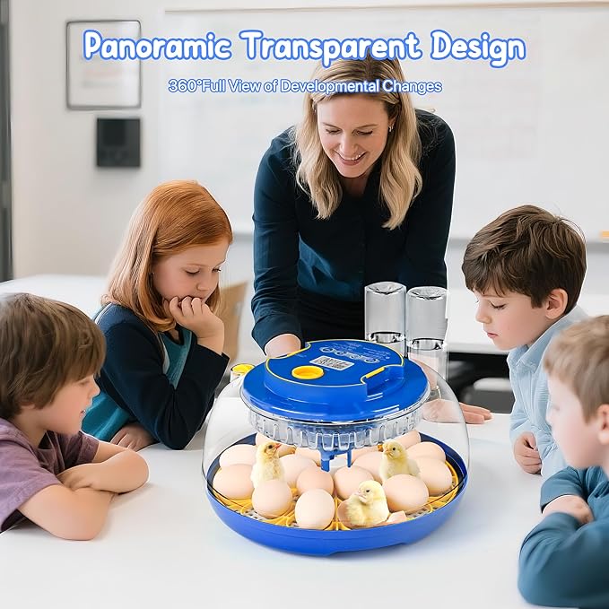 18-36 Eggs Incubators for Hatching Eggs with Automatic Egg Turning and Humidity Control, for Chicken, Duck, Quail, Goose, Parrot Eggs - 360° View for Farm, Classroom, Home Use