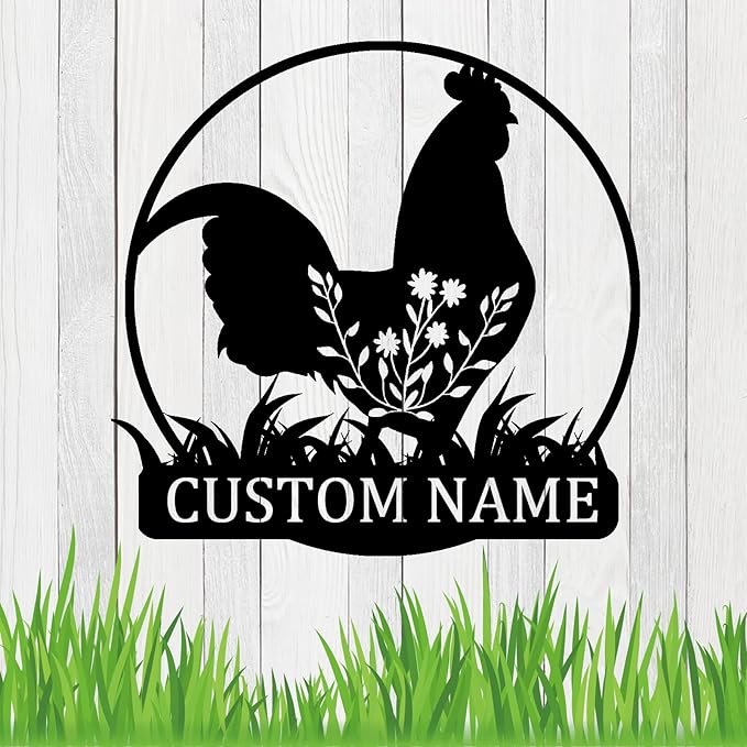 Custom Metal Chicken Coop Sign, Personalized Chicken Name Sign, Custom Metal Chicken Farm Sign, Chicken Signs for Coop Outdoor Hen House
