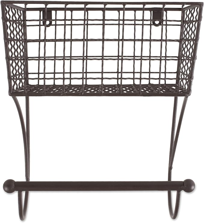 DII Rustic Farmhouse Bathroom Décor, Metal Storage, Small Towel Bar, Rustic