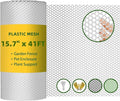 500GSM Heavy Duty 15.7IN x 41FT White Plastic Mesh Fencing Roll for Chicken Dogs Rabbit Snake Poultry Barrier Gardening, Wire Mesh Netting Fence for Balcony Garden Pet Enclosure Plant Support DIY