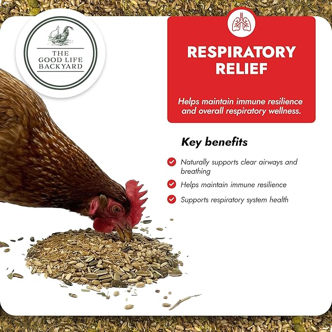 Good Life Backyard Respiratory Relief for Chickens – Aromatic Spice Blend for Flock’s Respiratory Comfort (1 lb Pouch) | Hatching Time