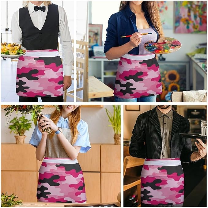 Waterproof Half Waist Apron Kitchen Chef Apron for Cooking Server Waitress