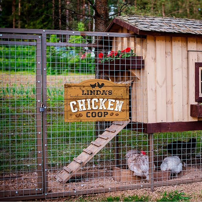 Personalized Chicken Coop Sign, Custom Name Farmhouse Backyard Décor For Sign, 12x18 Inches, Rust Free .063 Aluminum, Fade Resistant, Made in USA by Sigo Signs
