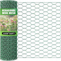 16 x 600 Inches Chicken Wire for Floral Arrangements, Green Chicken Wire, Hexagonal Galvanized Wire Mesh for Poultry Barrier, Flower Arrangement, Crafts and Garden