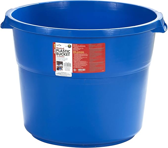 API® Heated Bucket | Heated Round Water Bucket | Horse Stables and Livestock Pails for Winter No Freeze | Made in USA - 64 Quart (16 Gallon), 1 Count