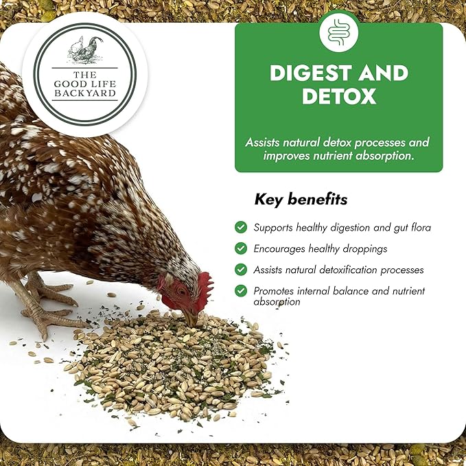 Good Life Backyard Digest & Detox for Chickens – Natural Digestive Support Gut Health Blend (2 lb Pouch) | Hatching Time