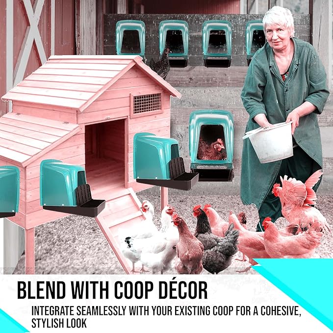 Nesting Boxes for Chicken Coop | Roll Away Hen House for Laying Eggs | Durable Plastic Chick Brooder Box with Perch & Pull Out Egg Tray for Poultry Farm | Chicken Coop Accessories (Pack of 10)