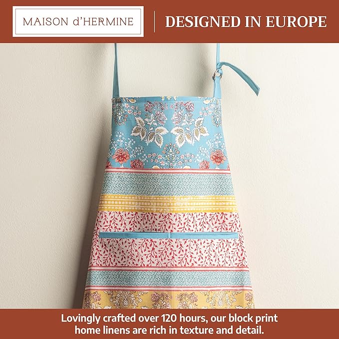Maison d' Hermine 100% Cotton Apron for women with Pocket Kitchen Chef Apron for Men Cooking Easter Decorations