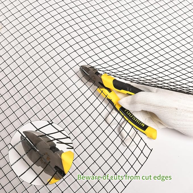 1/2 Inch Hardware Cloth 16"x50 FT - Black Vinyl Coated Chicken Wire Mesh, 19 Gauge Galvanized Steel Fence Roll for Chicken Coops, Garden Protection, Rabbit Cages & DIY Projects