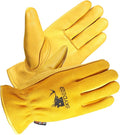 SKYDEER Full Grain Deerskin Leather Gloves for Men and Women, Extra Soft and Hands Protection, 3D Ergonomic Design (SD2210)