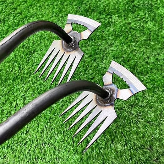 3pcs Outdoor Garden Weed Puller Tool with 5/6/11 Teeth Artifact Uprooting Weeding Tool Suitable for Backyard Farm Weeding
