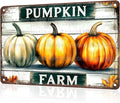 Autumn Pumpkin Watercolor Metal Tin Sign Thanksgiving Kitchen Decor for Fall Gathering Thanksgiving Day 12x16Inch