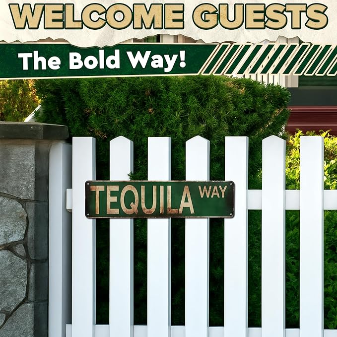 4x16 Inch Metal Bar Signs – Tequila Decorations Metal Signs, Lightweight and Easy to Install, Vintage Style Wall Tinplate Art, Rust and Fade Resistant, Good for Home, Bar, Kitchen, and Pub