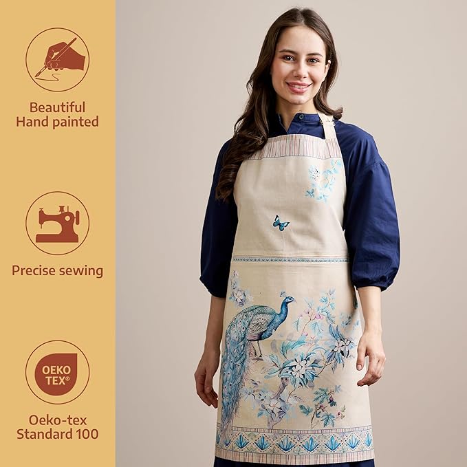 Maison d' Hermine 100% Cotton Apron for women with Pocket Kitchen Chef Apron for Men Cooking Easter Decorations