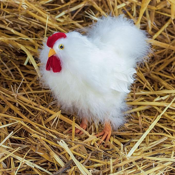 ZUCKER White Hen House Decoration | Farmhouse Decor | Chicken Statue Figurine