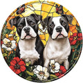 Dog Round Metal Tin Sign Wreath Vintage Wall Art Decor for Home Garden Yard Decor 12x12inch