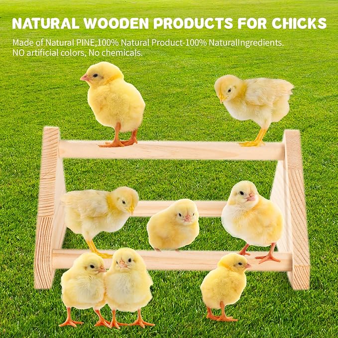 Chicken Perch for Coop - Roosting Bars for Chickens - Chick Brooder Perch & Enrichment Toys for Hens - Safe Wooden Adjustable Roosting Perch for Baby Chicks and Adult Chickens Accessories(Shape-4)