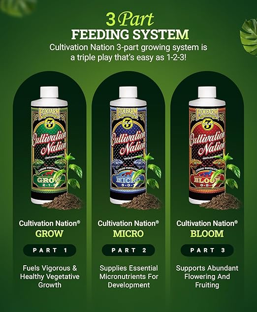 FoxFarm Cultivation Nation Grow Liquid Plant Food, 2-1-6 - Part 1 of FoxFarm 3-Part Feeding Program for Vegetative Growth - NPK Fertilizer for Seedlings & Established Plants - 1 Quart