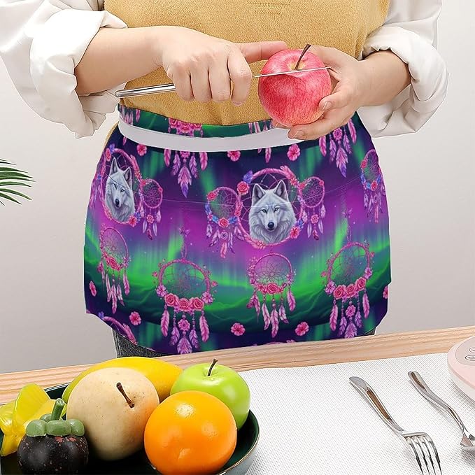 Short 3 Pockets Waist Waiter Waitress Half Apron Waterproof Chef Aprons