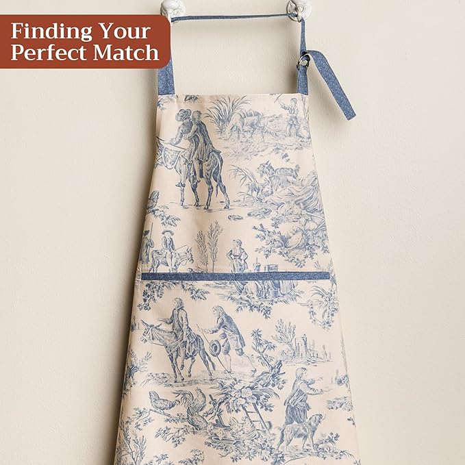 Maison d' Hermine 100% Cotton Apron for women with Pocket Kitchen Chef Apron for Men Cooking Easter Decorations