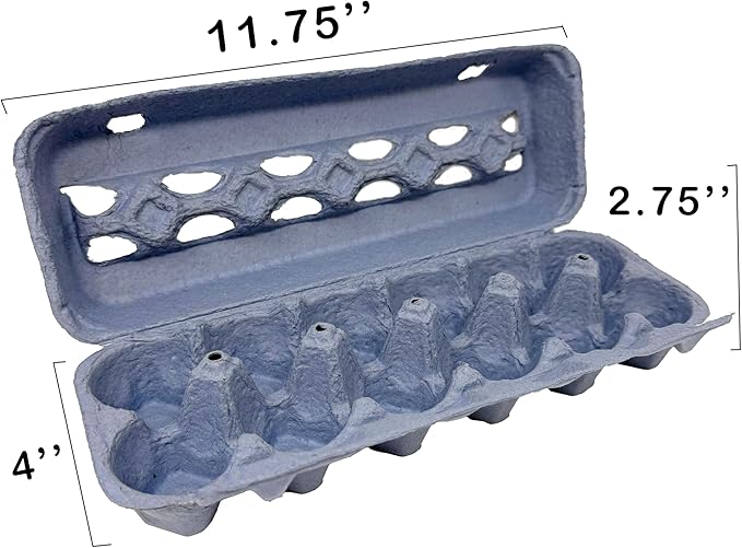 Blue Paper Pulp Egg Cartons - 50 Pack