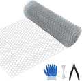 Chicken Wire Fencing Mesh, 15.7 Inch x 32.8 Ft Welded Cage Wire Rolls 0.6 Inch Hexagonal Galvanized Floral Fence Mesh for Animal Enclosure Chicken Coop Flower Beds Poultry Netting and Rabbit Fencing