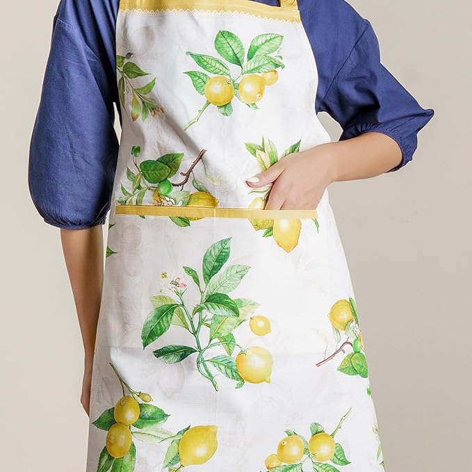 Maison d' Hermine 100% Cotton Apron for women with Pocket Kitchen Chef Apron for Men Cooking Easter Decorations