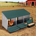 3-in-1 Roll Out Chicken Nesting Box with Removable Drawer – Green Metal Laying Nest for Hens, Easy Assemble, for Chicken Coop (Green)