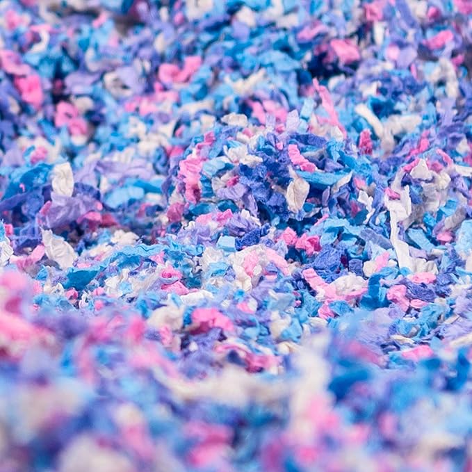 PETSPICK Uber Soft Paper Pet Bedding for Small Animals, Confetti, 56L