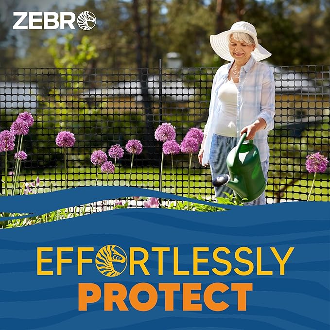 ZEBRO 4' x 50' Black Plastic Garden Fence Roll – Standard Duty Safety Netting for Snow, Poultry, Deer, Dogs – Reusable Outdoor Barrier for Yard, Landscaping, Animal Protection