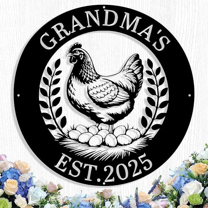 Custom Chicken Coop Metal Sign, Personalized Chicken Coop Sign for Outside, Custom Metal Hen House Farm Signs, Chickens Hen House Farmhouse Wall Art Decor