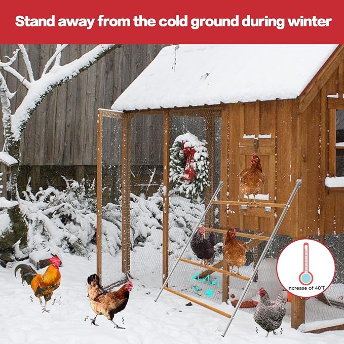 2PCS Chicken Perch,55''L x 41''W Large Chicken Roost,Sturdy Chicken Roosting Bars for Backyard Poultry,Large Perch for Coop Easy to Assemble,Roosting Bars for Chickens in Coop Rest and Fun