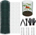 Chicken Wire for Floral Arrangements, 16 Inch x 16.4 Ft Green Chicken Wire Fencing Mesh for Crafts Poultry Garden, 0.6 Inch Hexagonal Galvanized PVC Coated Netting Fence for Outdoor Plants