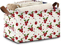 Cherry Red Storage Basket,Collapsible Storage Bin Cubes for Living Room Bedroom Blankets Home Storage 17x11.5x10Inch