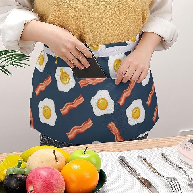 Unisex Half Waiter Waist Short Apron Waterproof Chef Works Waitress Aprons