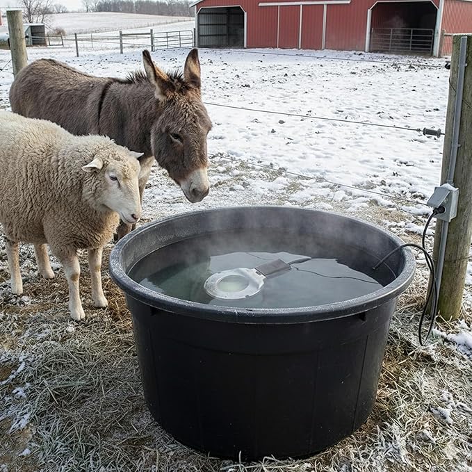 Farm Innovators Utility De-Icer for up to 25 Gallon Container - 250W Water Deicer- Ice Chaser Cast Aluminum Design for Plastic or Metal Water Container