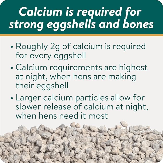 Shell & Bone Builder for Chickens - All Natural Calcium Supplement for Laying Hens to Support Strong Eggshells and Bone Health, Poultry Mineral Feed for Chickens, Made in The USA, 5 lbs
