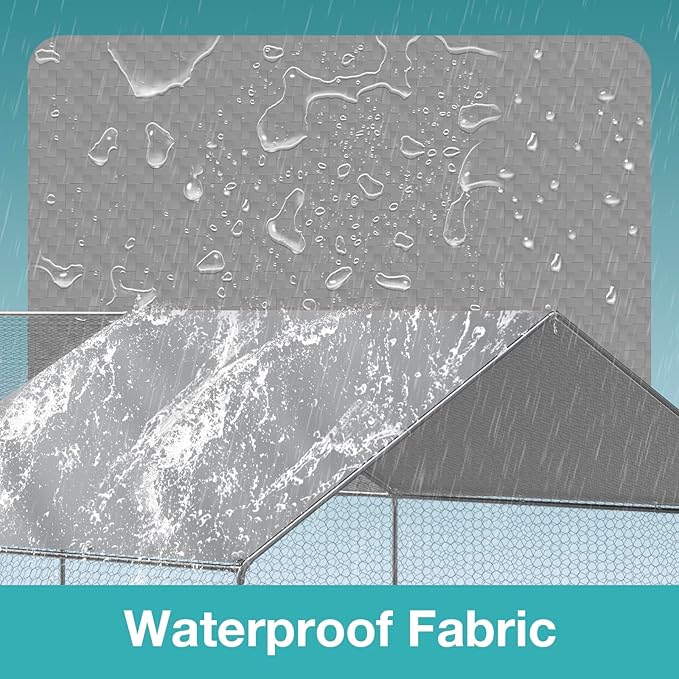Chicken Coop Cover, 11.5 * 6.5 FT Chicken Run Cover with Ball Bungees Cords, Sun Shade Cloth for Yard Large Chicken Coop, Walk-in Chicken Run Pen, Duck Coop Tarp (1 Pack, Silver)