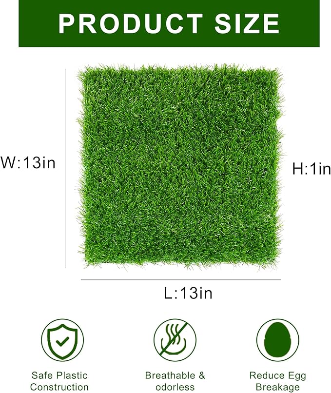 9 Pack Chicken Nesting Pads Reusable Nesting Box Liners Pads Washable Chicken Coop Laying Mats for Chicken Eggs Rabbit Hutch Durable TPU Material (13*13)