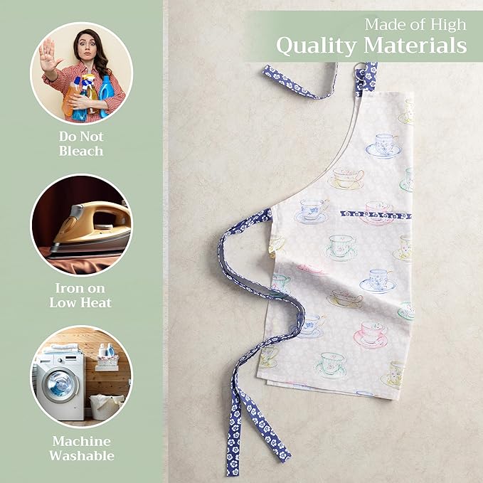Maison d' Hermine 100% Cotton Apron for women with Pocket Kitchen Chef Apron for Men Cooking Easter Decorations