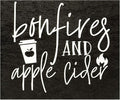 JennyGems Bonfires & Apple Cider Wooden Sign Cozy Fall Farmhouse Decor, Rustic Autumn Decorations, Made in USA