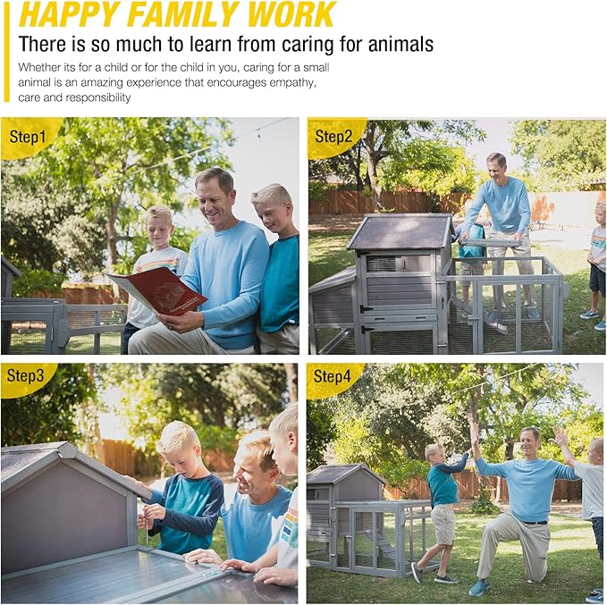 Aivituvin Chicken Coop Expandable Chicken House with Wheel Large Hen House Movable Poultry Cage, Easy Combination with Second Coop