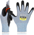 DEX FIT Level 5 Cut Resistant Gloves Cru553, 3D-Comfort Stretchy Fit, Power Grip, Professional Grade, Thin, Touch-Screen Compatible, Durable, Machine Washable; Blue S (7) 1 Pair