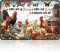 Vintage This Is Us A Little Bit Of Crazy A Little Bit Loud Chicken Metal Sign Chicken Coop Poster Wall Decor Home Garden Outdoor Farmhouse Plaque 12x16 Inch