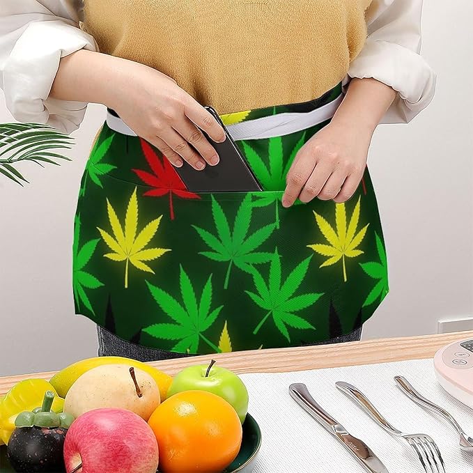 Short 3 Pockets Waist Waiter Waitress Half Apron Waterproof Chef Aprons